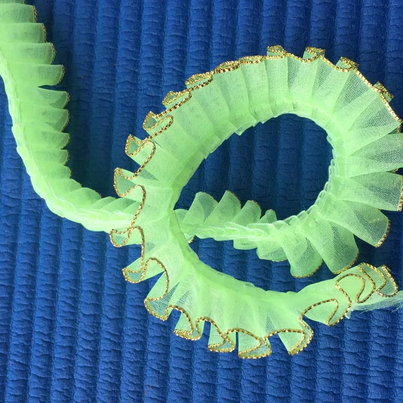 ZHU RU 10 цветов Ширина 20 мм кружевное украшение в клетку золотистый тюль шифоновый