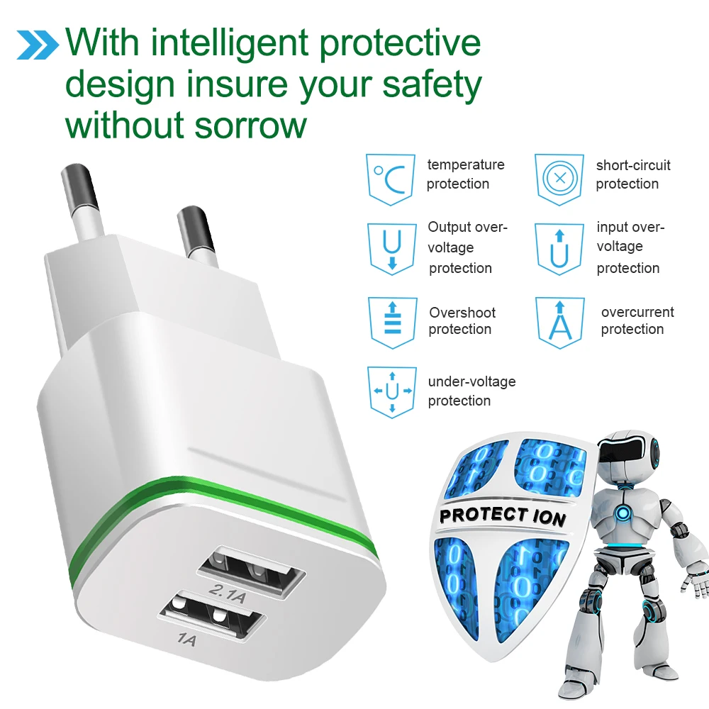 Мобильный телефон зарядное устройство Универсальный двойной USB настенное для