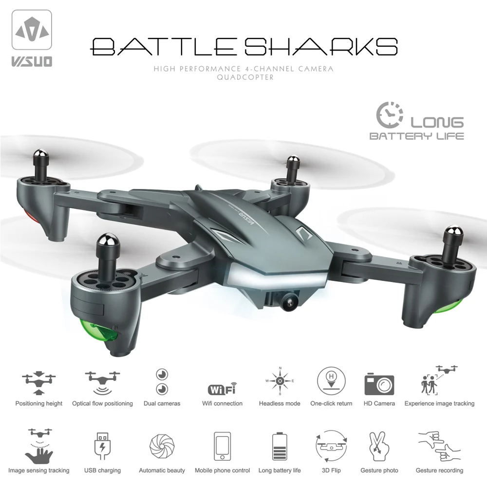 2,4G WiFi FPV RC Дрон Visuo XS816 селфи Дрон с камерой 4k оптический поток двойная камера RC складной Квадрокоптер RC игрушка для детей