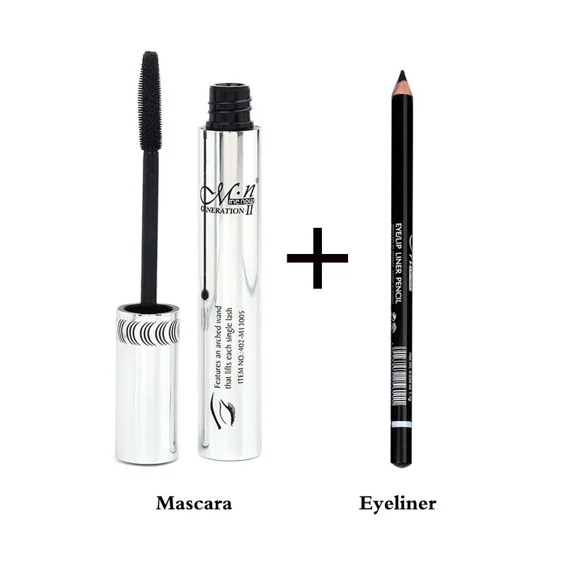 MENOW серебро трубка тушь Curl mascara 3d Стройный roll + черный карандаш для глаз один |