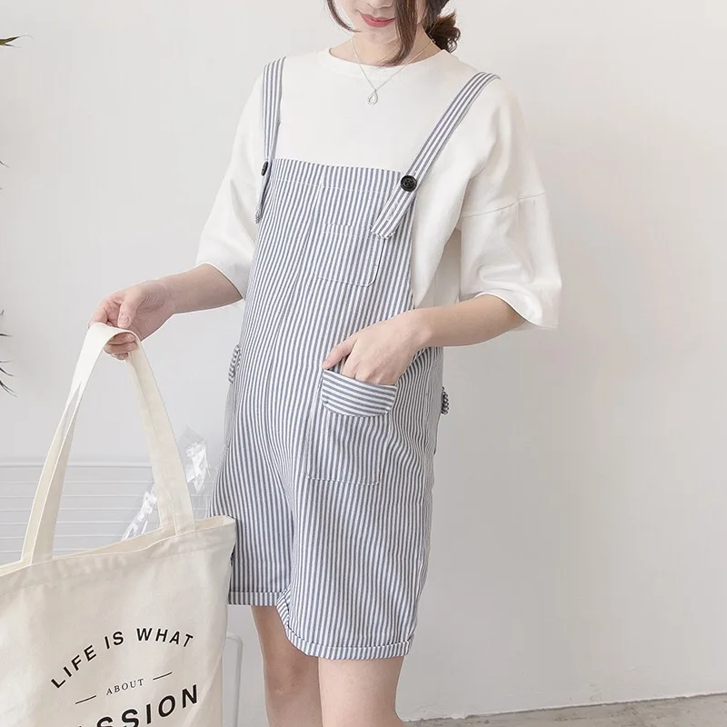 Летний комбинезон для беременных джинсовые короткие брюки хлопковая короткая