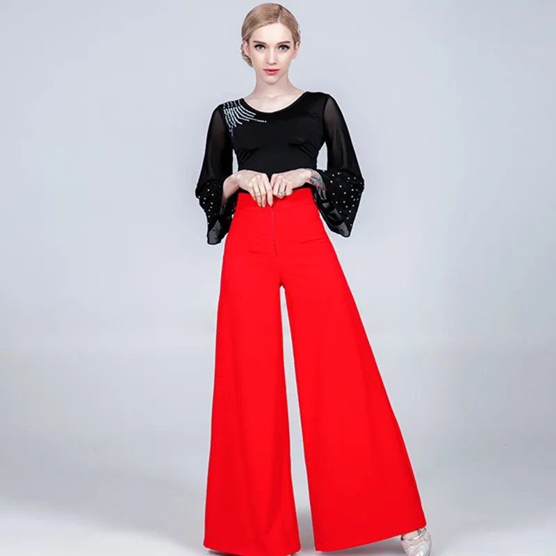 Женские брюки для латиноамериканских танцев топы фламенко бальных современные