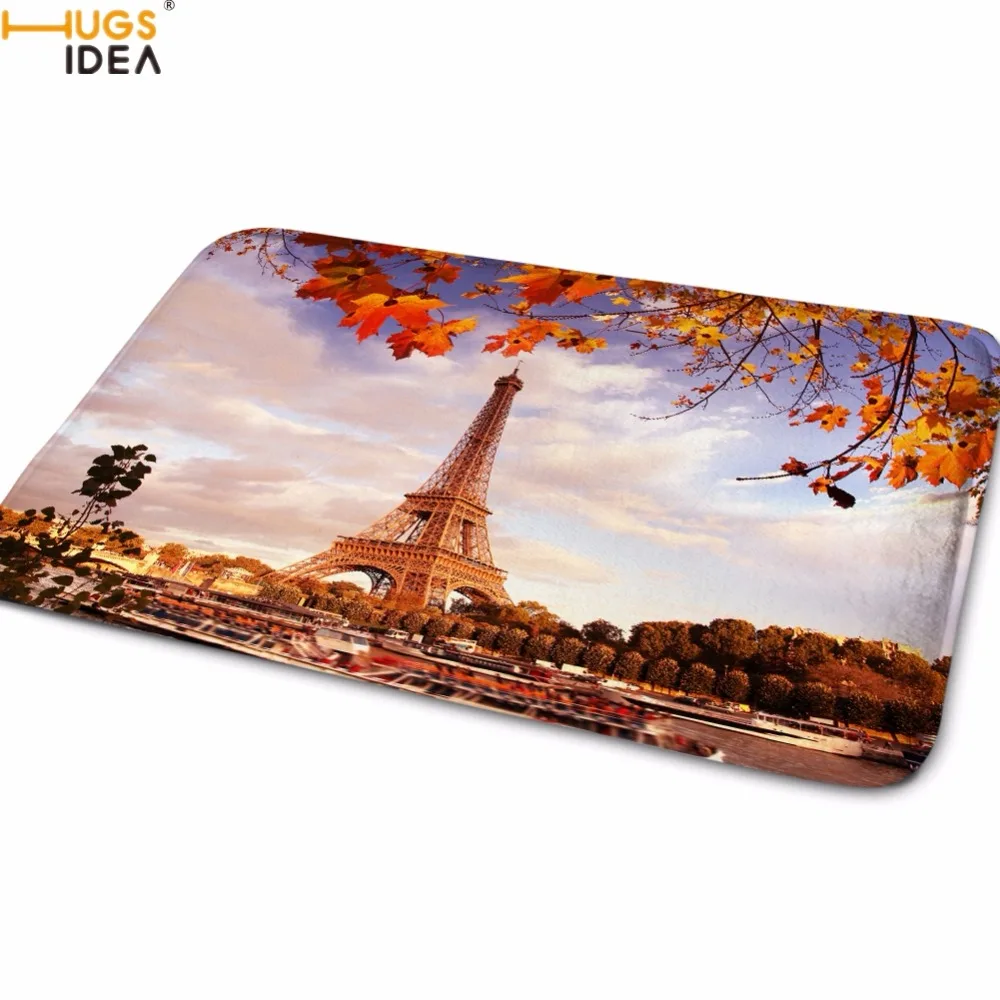 Коврики HUGSIDEA с рисунком Эйфелевой башни в Париже для гостиной/спальни напольные