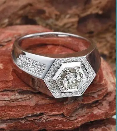 1Ct 6 5 мм G H Moissanite Diamont мужское кольцо Posy тест положительная Гарантия 925 пробы