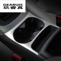 car styling interior stainless steel carbon fiber sticker cover water cup holder panel decoration trim for audi q5 2009 2017