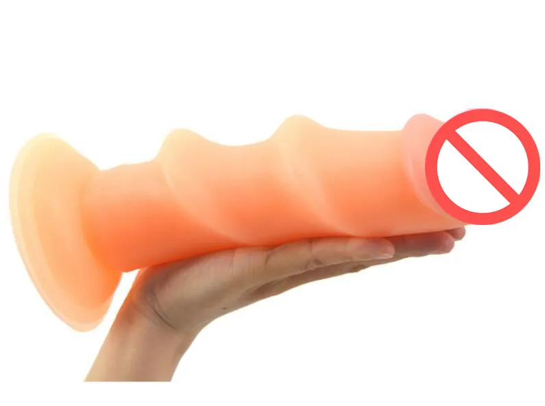 Большая ребристая Анальная пробка на присоске Стимулятор точки G Искусственный