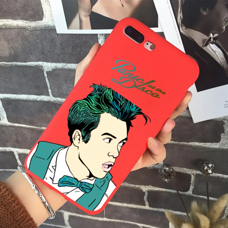 Panic at диско Мягкий силиконовый чехол конфетного цвета чехол для iPhone X XR XS MAX 6 7 8 plus 6s для Apple лучший дизайн корпуса