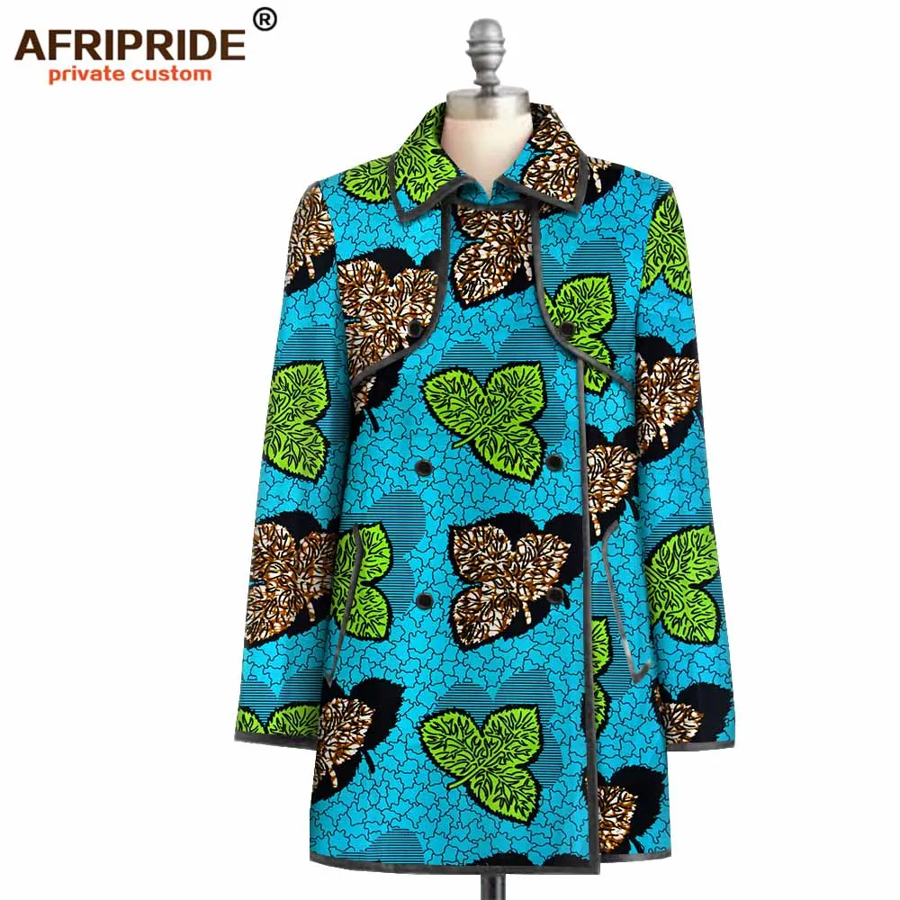 Fall african fashion coat for women AFRIPRIDE Full sleeves double breasted coat with two pockets women coat  A1924003