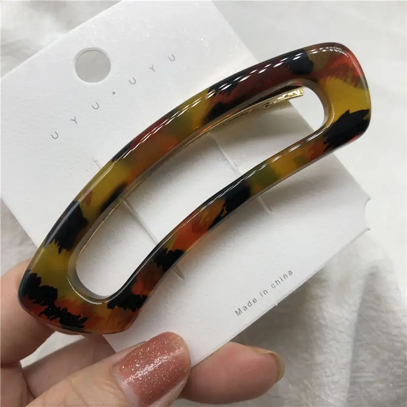 Женские винтажные леопардовые полые геометрические заколки для волос