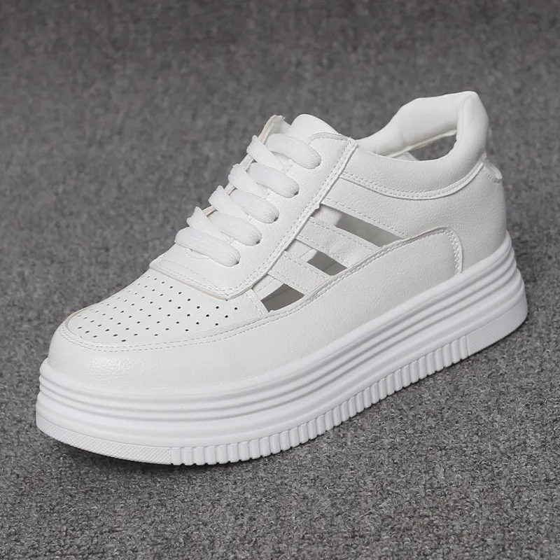 

Height Increasing 6CM Summer White Wedge Platform Sneakers Woman Casual White Platform Wedges Shoes for Women Wedge Flat Shoes