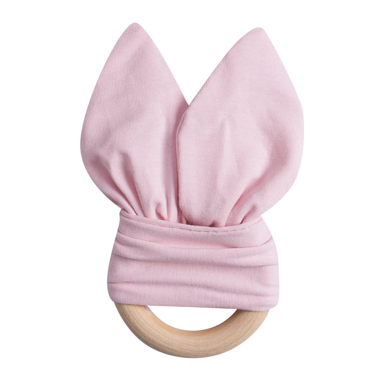 Lingt Pink Мультяшные кольца с кроликами, клипсы для грызунок для новорожденных, безопасная, из дерева, натуральный Держатель для пустышки, сенсорные Детские Прорезыватели - Цвет: Lingt Pink