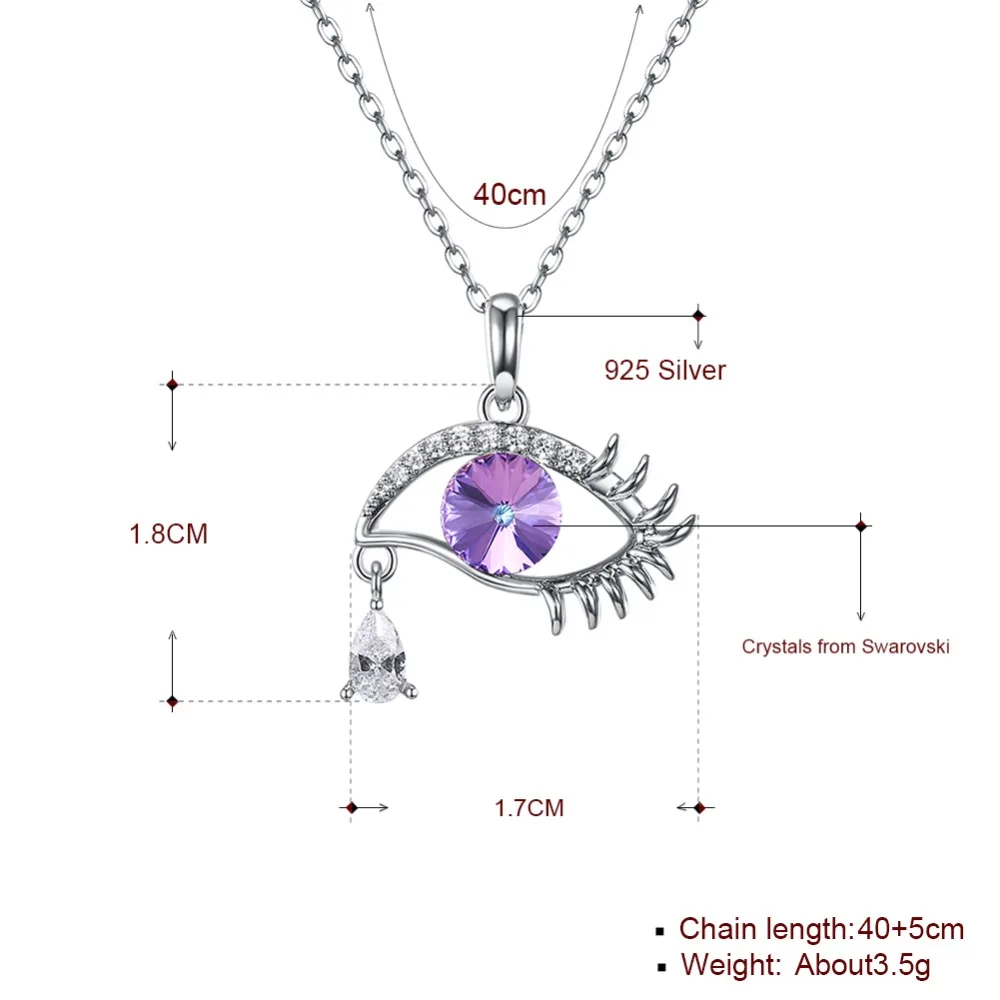 Женское Ожерелье в форме глаз LEKANI ожерелье с кристаллами Swarovski Массивный