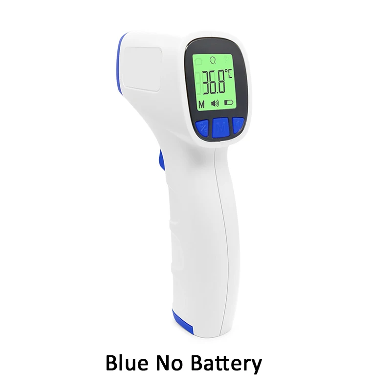 Blue no battery Мультифункциональный цифровой термометр для детей и взрослых, инфракрасный термометр для лба и тела, бесконтактный прибор для измерения температуры - Цвет: Blue no battery