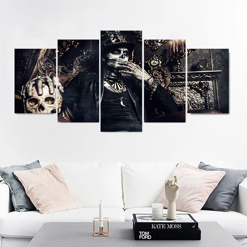 5pcs/set Newest Skull Pattern Collect Halloween Wall Stickers For Party Creative PVC Mural Wallpaper Bedroom Home Decor | Обустройство