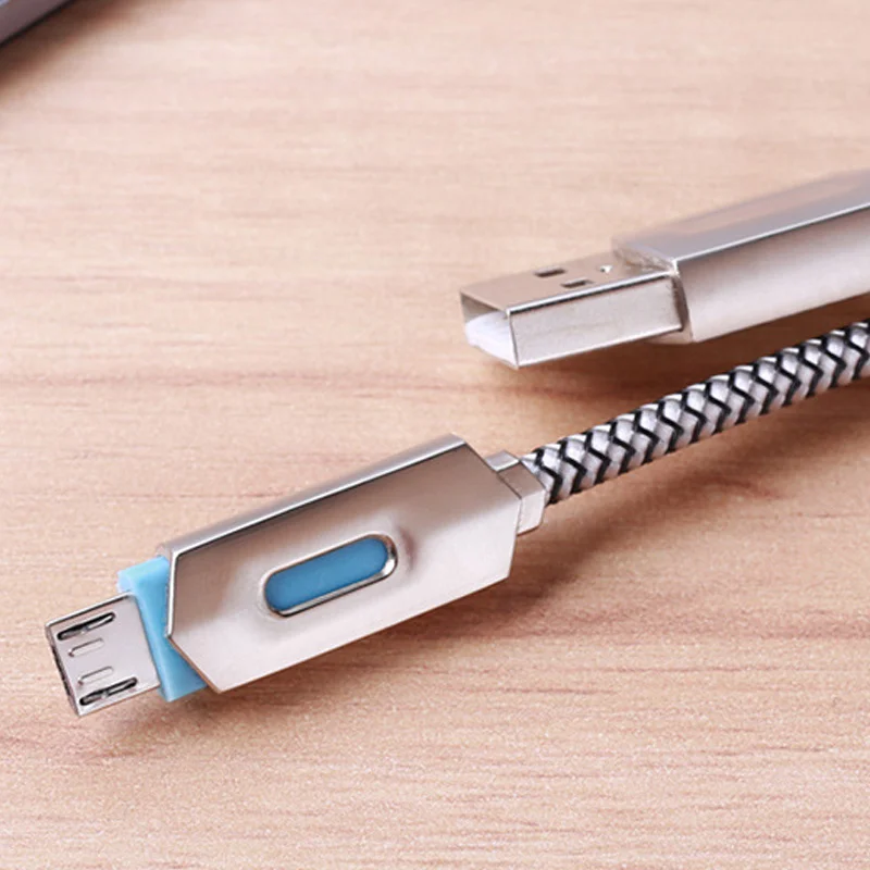 Overfly Micro USB кабель со светодиодный светильник 1 м Быстрая Зарядка Кабели для