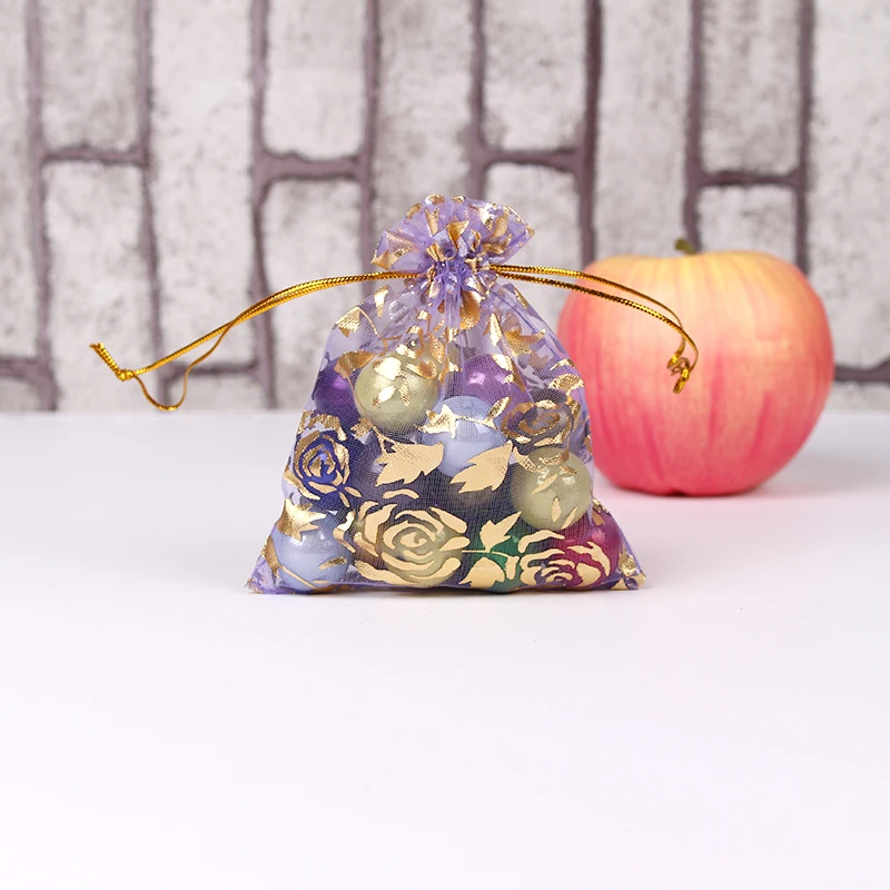 Мода 100 шт./лот 9x12 см разноцветные розы Рождественская Свадебная Органза