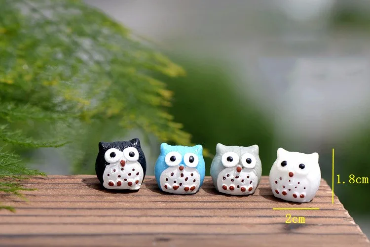 1 шт. милый мультфильм сова микро пейзаж животных смолы DIY Сад украшения дома фигурки миниатюры