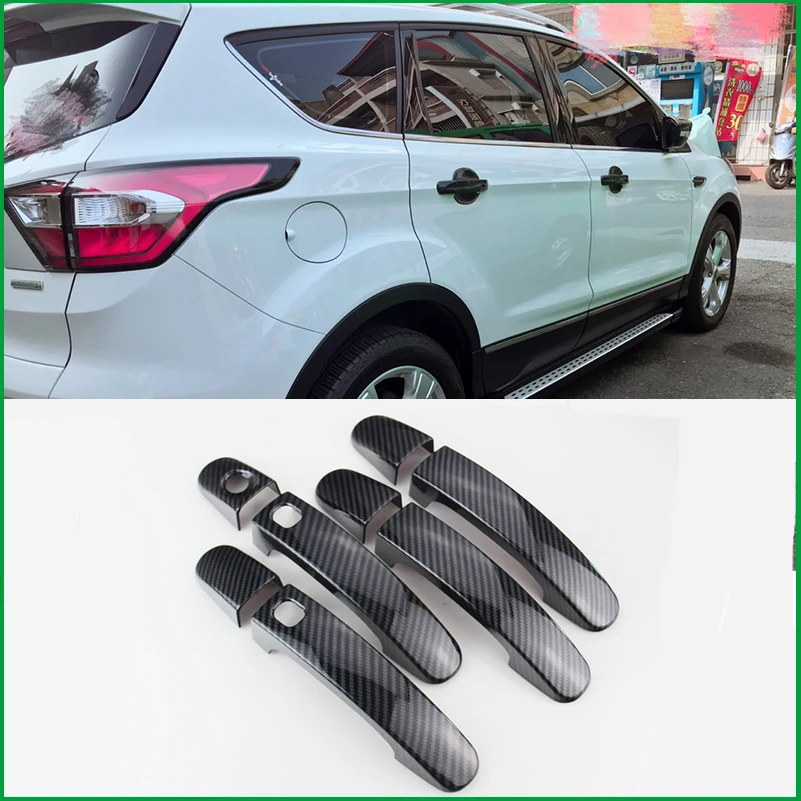 Для Ford Escape Kuga 2013 2018 ABS углеродное волокно вид дверная ручка крышка наклейка