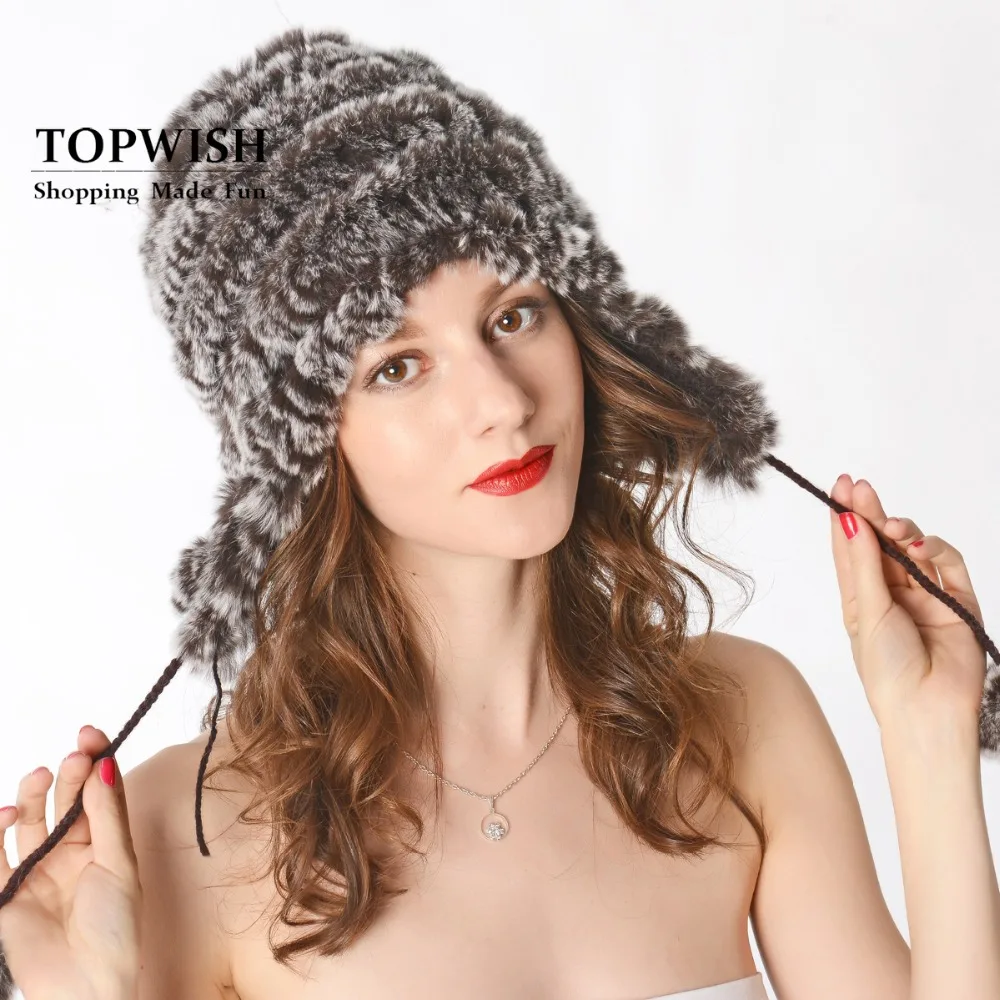 Новинка женская зимняя теплая шапка из натурального кроличьего меха головной