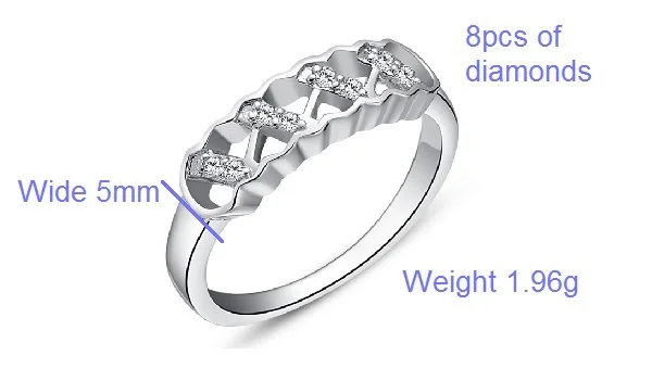 Кольцо из стерлингового серебра 925 пробы с кубическим цирконием Женское кольцо