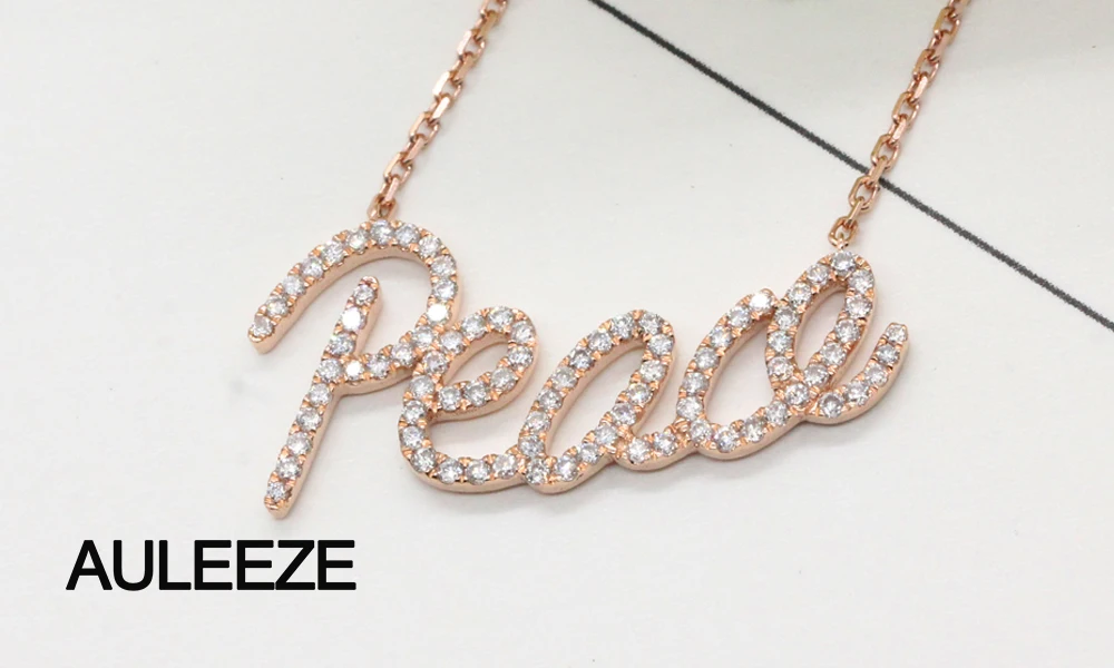 AULEEZE Золотое бриллиантовое ожерелье мира 18 K из розового золота Настоящее натуральное бриллиантовое изящное подвесное ожерелье ювелирное Золотое ожерелье