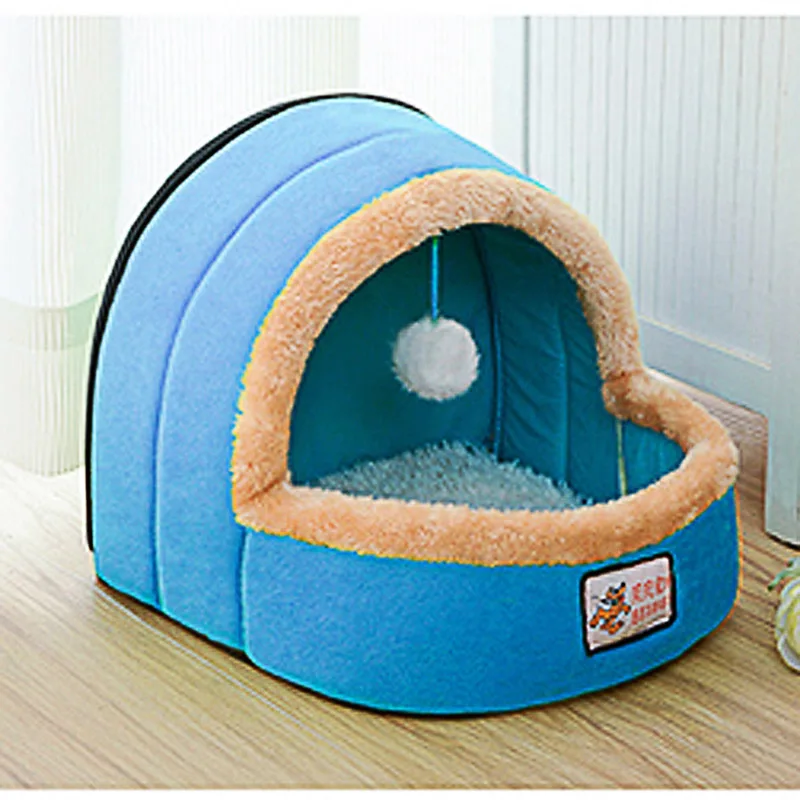 blue HEYPET складная кровать для кошек из кораллового флиса мягкий коврик для кошек кровать для собак для маленьких собак гнездо для кошек зимние теплые принадлежности для кошек - Цвет: blue