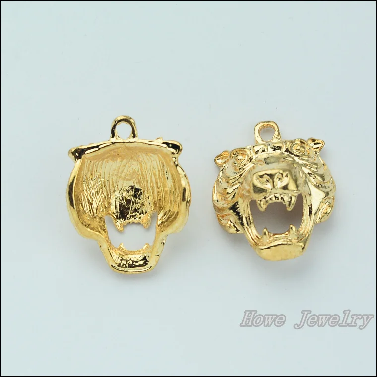 4 шт. качественный женский браслет с головой тигра цвета шампанского золотого