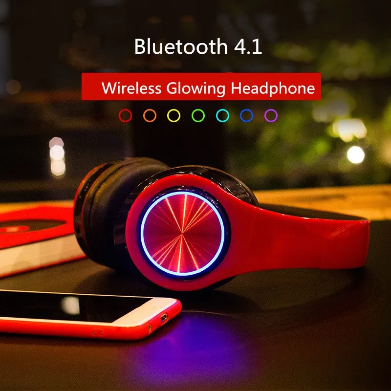 BH3 светящиеся наушники Bluetooth 4 1 Беспроводной стерео Портативный складные TF карты