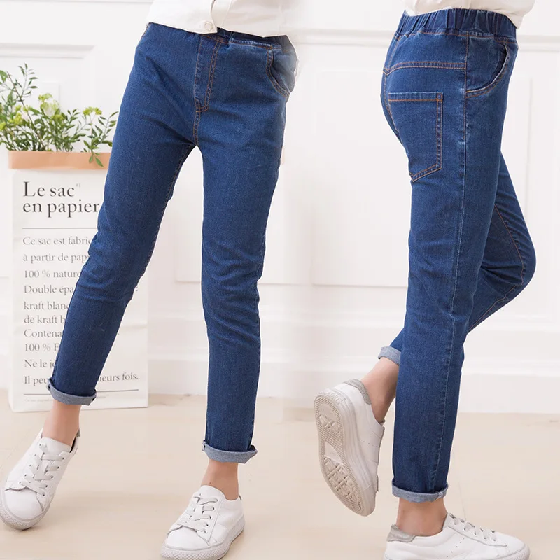 2017 детские джинсы для девочек повседневные детская одежда штаны облегающие