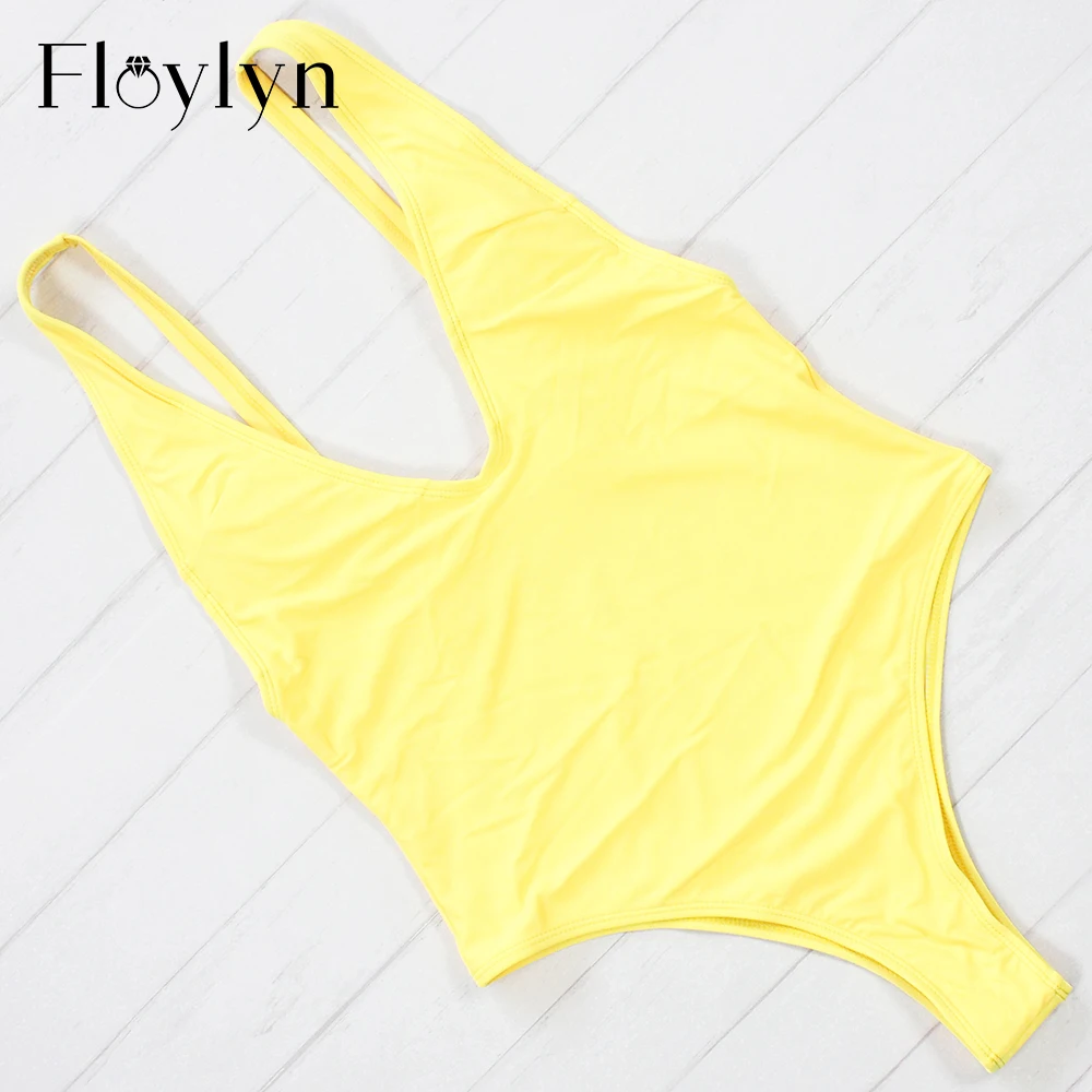 Floylyn стринги сексуальный цельный купальник Однотонный женский модный боди пуш ап