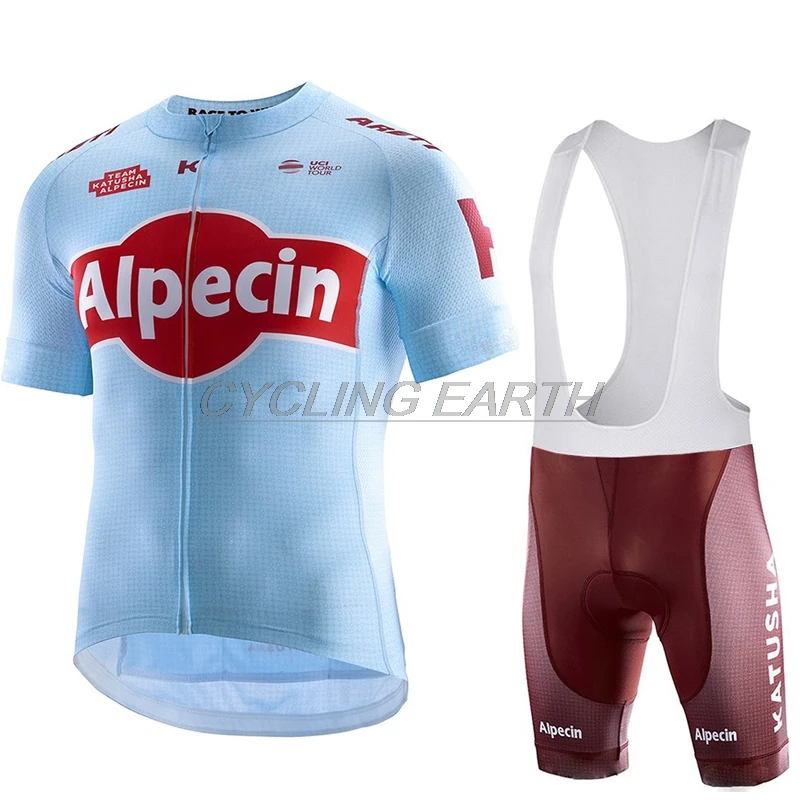 2019 bib set KATUSHA, мужской летний комплект для велоспорта, Униформа, Майо, Ropa Ciclismo, Джерси, набор для велоспорта, одежда для велосипеда, MTB, гелевая подкладка, Alpecin - Цвет: 2019 bib set