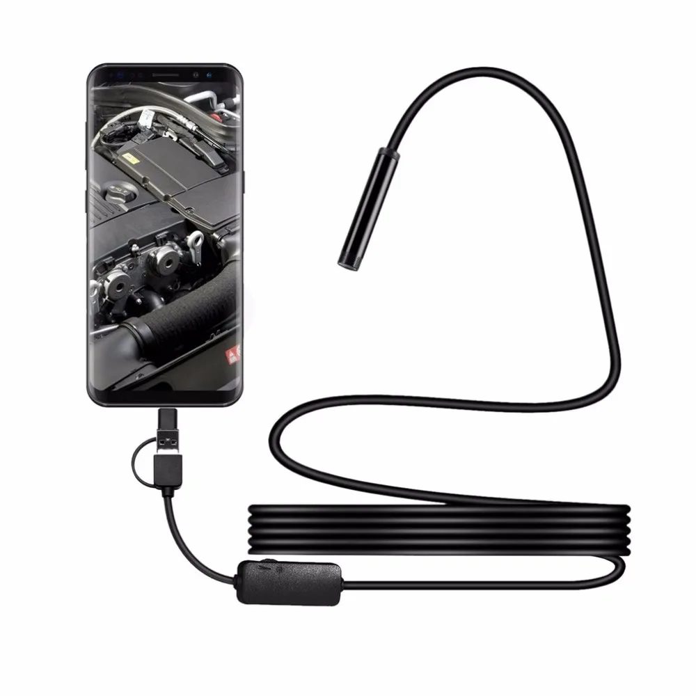 720P 3 в 1 эндоскоп мини камера Usb Камера Безопасности 8 мм для Android телефона и ПК отоскоп Инспекционная камера микроскоп