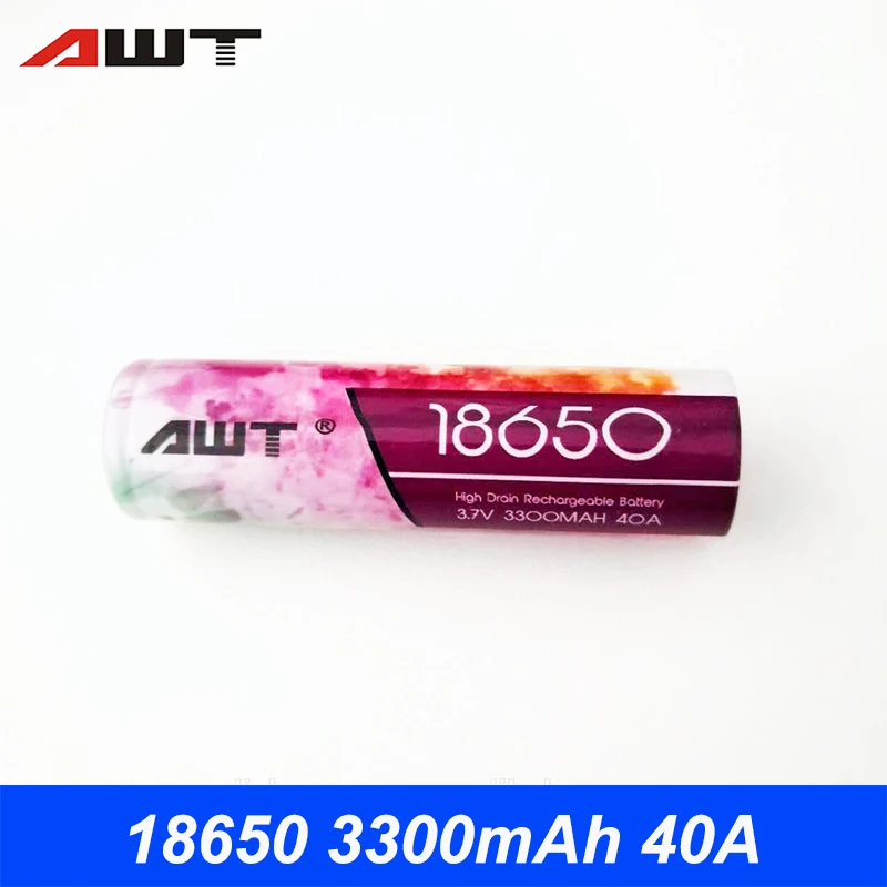 AWT 18650 аккумулятор 40A 3300 мАч для Vaporesso Luxe Swag Revenger Polar SMOK Alien VOOPOO Drag 2 Wismec Reuleaux 300 RX GEN3