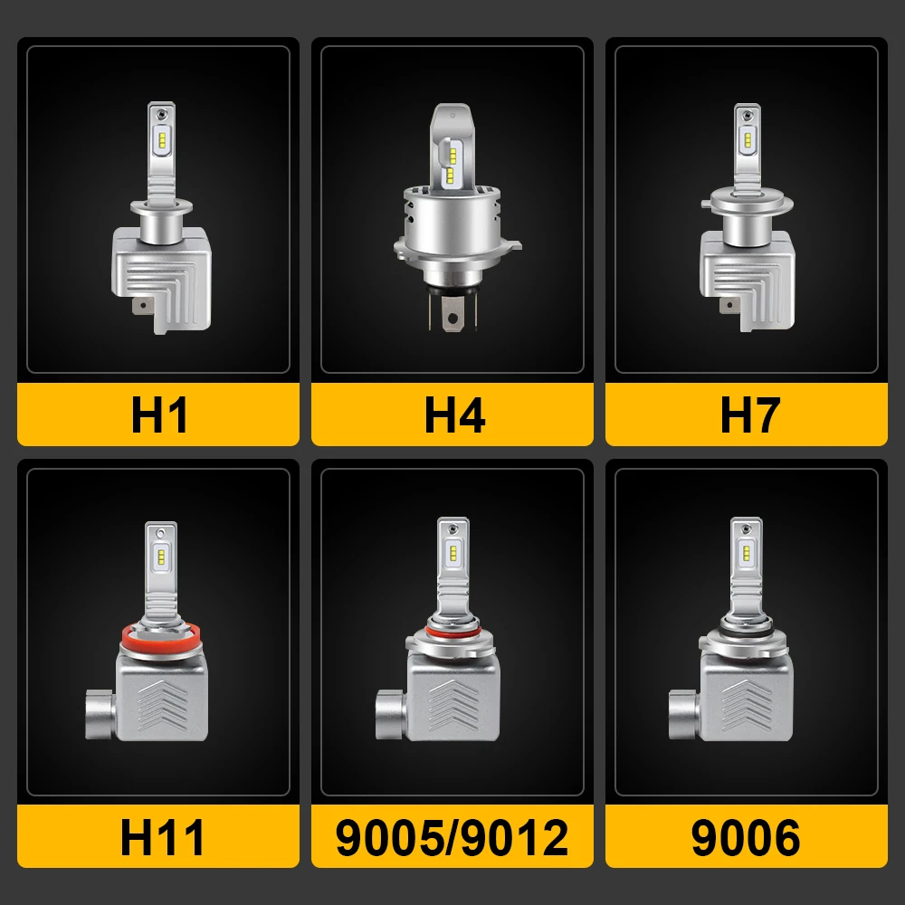 

EURS 2pcs LED 9S Car headlights ZES chips H1 H4 H7 H8 H9 H11 9005 9006 Automobiles lamps 6000lm 40W LED headlamp Car styling 12V