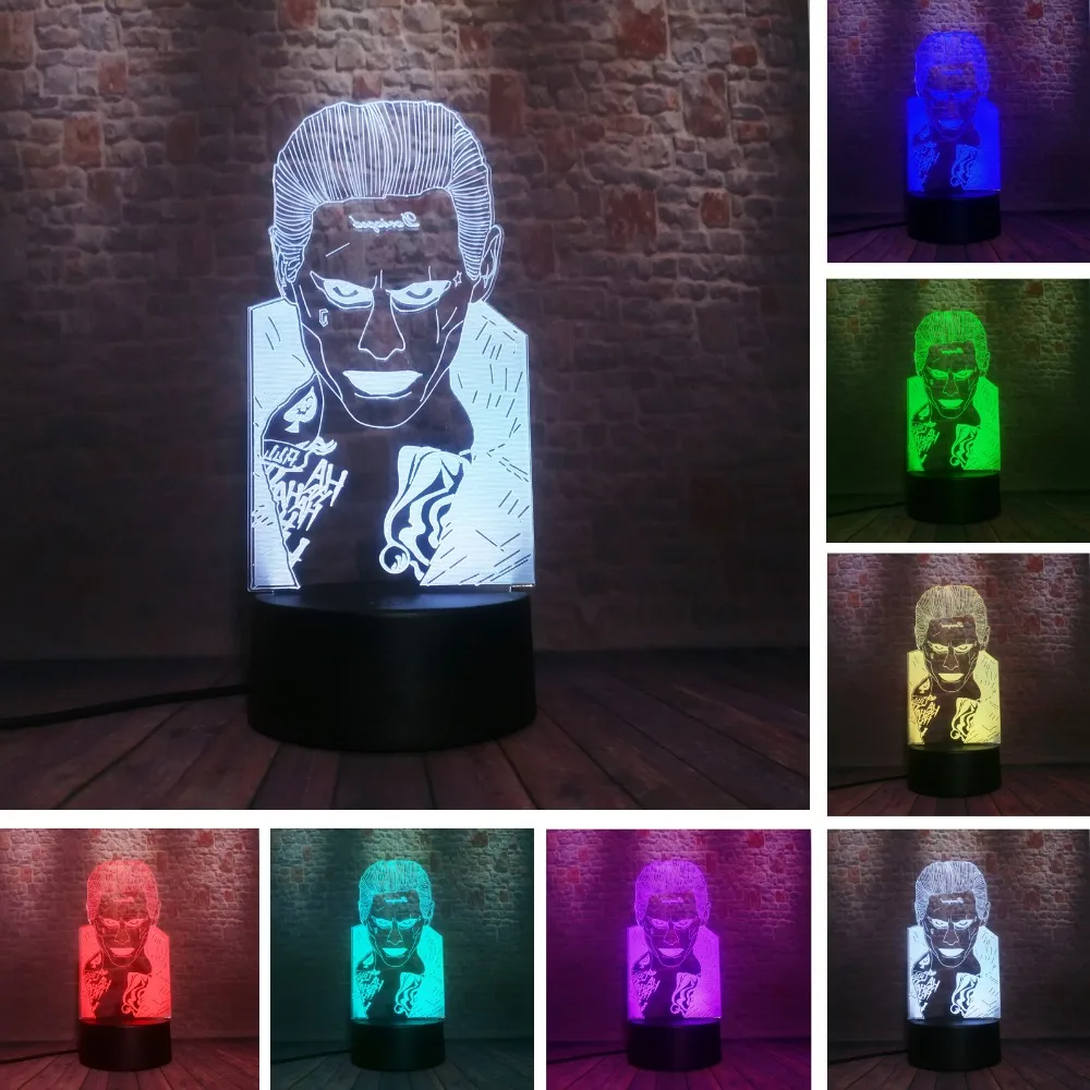 DC Hero крутой отряд самоубийц клоун Джокер 3D LED 7 цветов изменение ночник фигурка