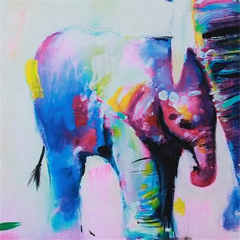 HAOCHU Elephant Painting Animal Digital printing Nordic Home Decor Wall Handing Art Picture Posters Canvas Living Room Corridor | Дом и сад
