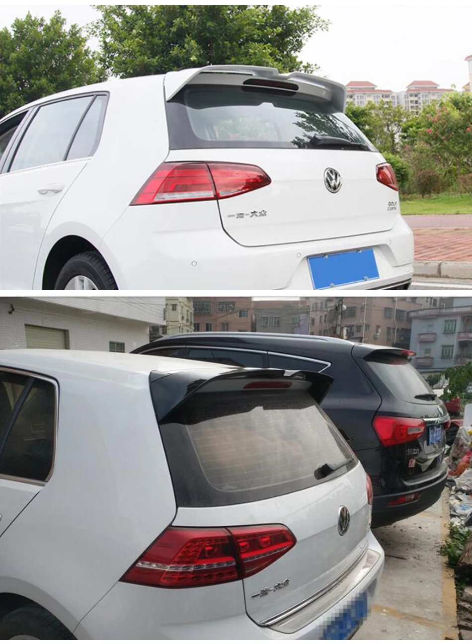 Дизайн для Volkswagen Golf 7 MK7 сзади крыша автомобиля крыло спойлера качественный АБС-пластик Пластик спойлер для VW Golf 7 15, 16, 17, 18, роспись