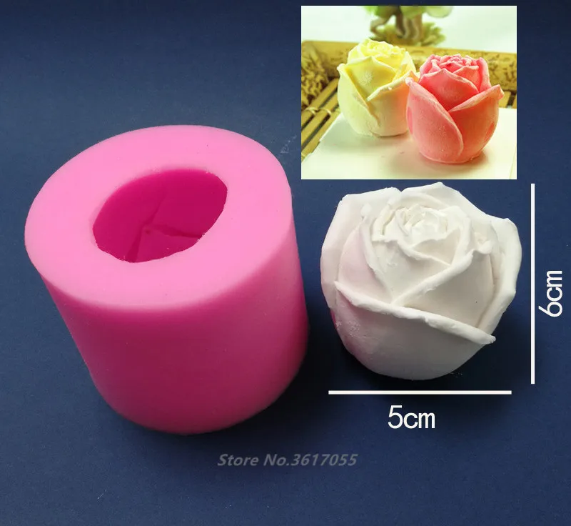 Новинка большая роза 3D фотоформа для торта форма свечей конфеты Шоколадные