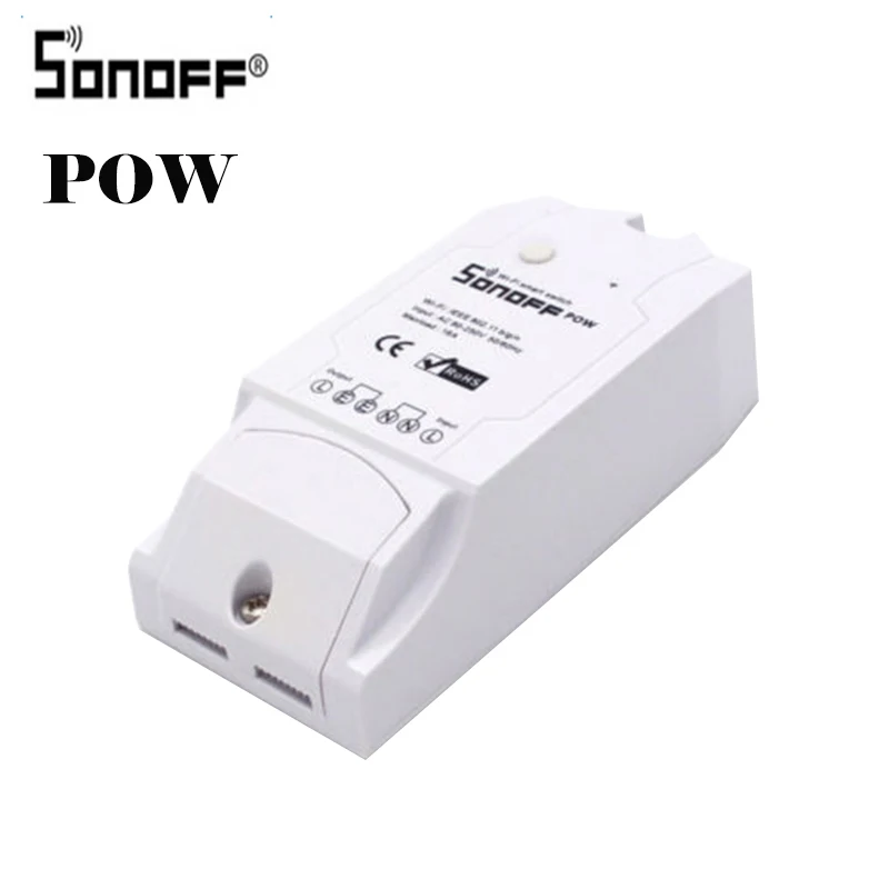 POW Интеллектуальный выключатель света Sonoff Pow R2 Интеллектуальный переключатель Wi-Fi с более высокой контроль точности энергии Применение интеллектное устройство передачи энергии измерительный работает с Alexa Homekit - Комплект: POW