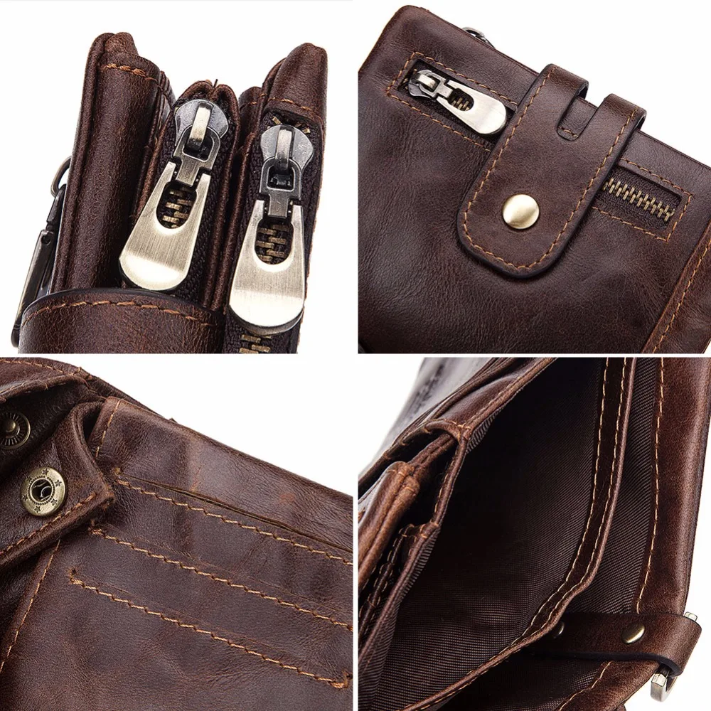 FUZHINIAO Rfid мужской кошелек из натуральной коровьей кожи для монет портфель Cuzdan