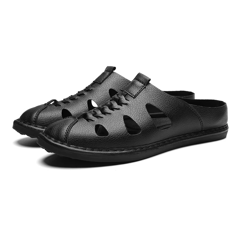 Новинка года; мужские сандалии из натуральной кожи; Мужская обувь; Sandalias Hombre Sandles Sandalet; летние сандалии; большие размеры 38-46 47