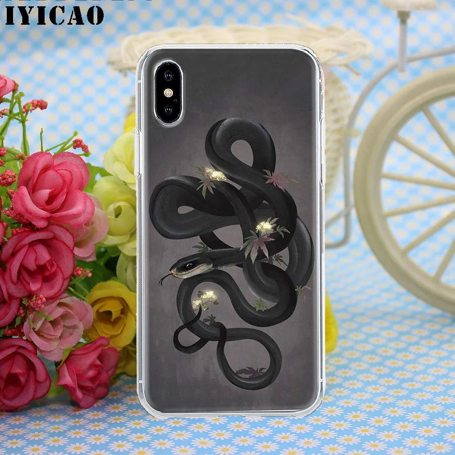 IYICAO цветок дракон змея жесткий чехол для iPhone 4 4S 5 5S Se 6 7plus 8 8Plus X XS MAX XR 6s Plus 11 pro max |
