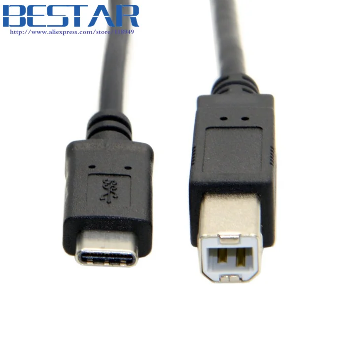 USB C 3 1 Тип Штекерный разъем к 2 0 B кабель для передачи данных м фута 100 см Macbook и