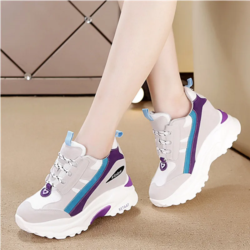 Бесплатная доставка Весна 2019 женская обувь на платформе для увеличения роста