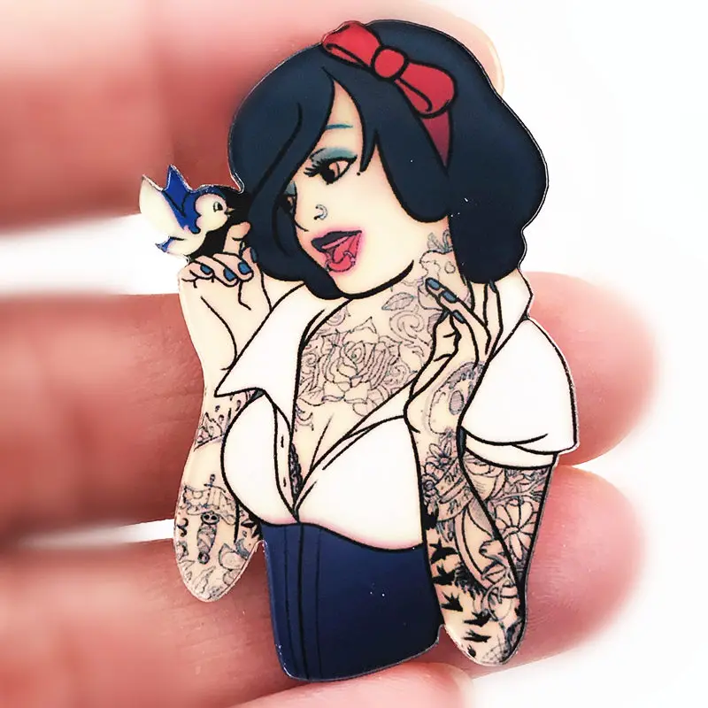 5 шт. Мультяшные иконы сексуальная крутая девушка Принцесса Ариэль значки на