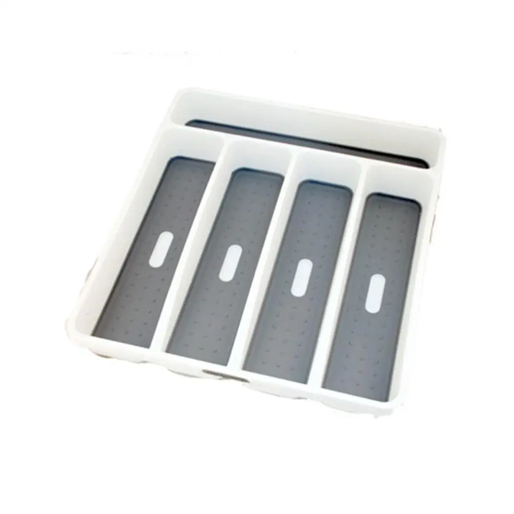 Gray Cutlery Tray Storage Box Drawer Divider Kitchen Closet Organize Multi-Functional | Дом и сад