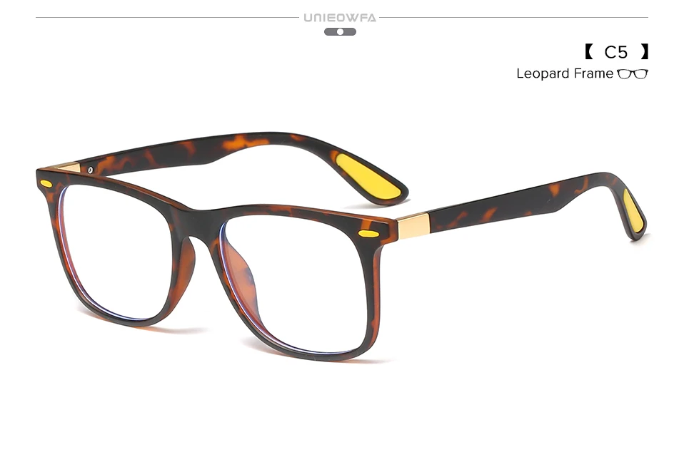 UNIEOWFA Retro Clear Glasses Frame Men Women Optical Myopia Eyewear Frame Transparent Spectacles TR90 Prescription Eyeglasses