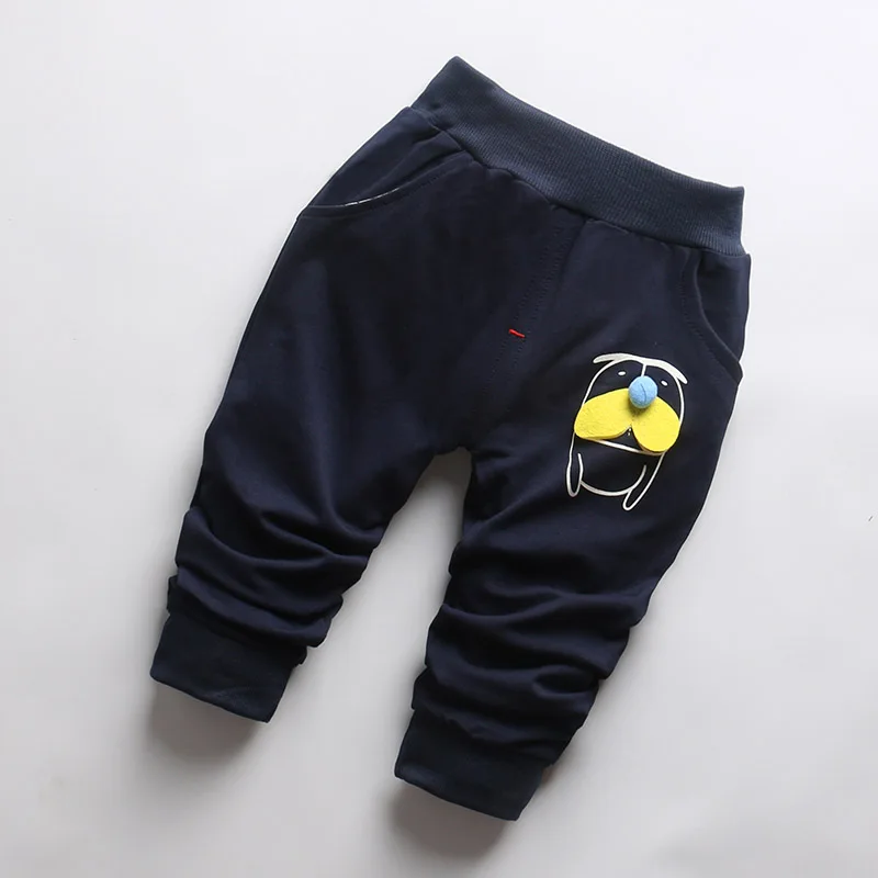 Navy Blue IENENS/весенне-осенние длинные штаны с героями мультфильмов для маленьких мальчиков повседневные штаны для маленьких мальчиков одежда с подкладкой для детей от 0 до 3 лет - Цвет: Navy Blue