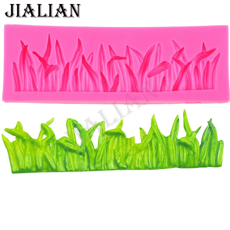 Зеленая трава для рукоделия, искусственные Инструменты для выпечки, силиконовая форма для помадки, глина, смола, сахар, конфеты, лепка T0467