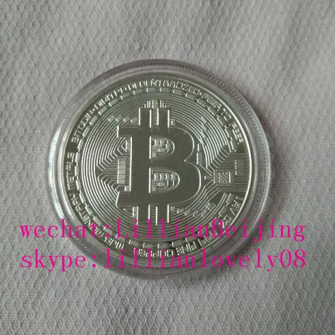 Серебряный цвет Биткоин медаль подарок btc шахтерской машины |